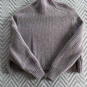 Madewell Lavender Ribbed Turtleneck Sweater